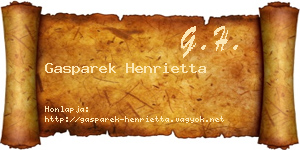 Gasparek Henrietta névjegykártya