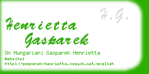 henrietta gasparek business card